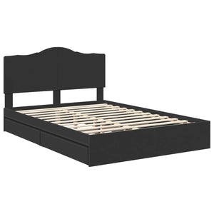 Letto con Contenitore Nero 140 x 190 cm Legno multistrato 3413507