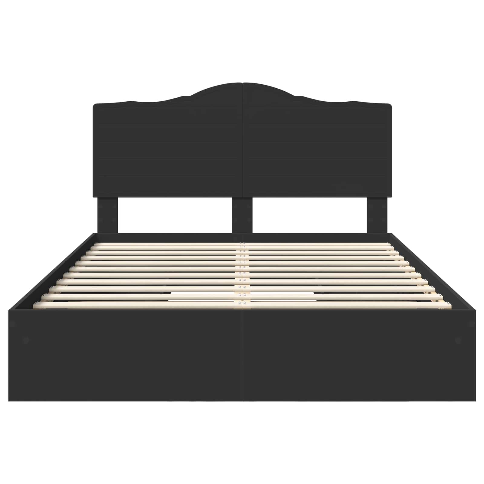 Letto con Contenitore Nero 140 x 190 cm Legno multistrato 3413507