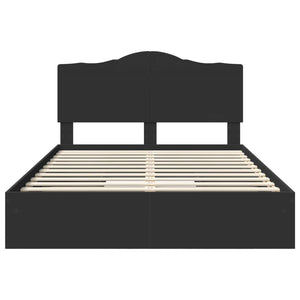Letto con Contenitore Nero 140 x 190 cm Legno multistrato 3413507