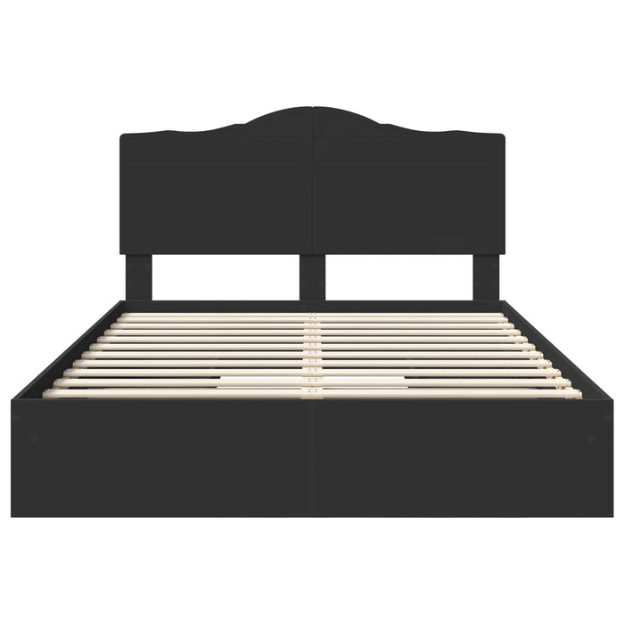 Letto con Contenitore Nero 140 x 190 cm Legno multistrato 3413507