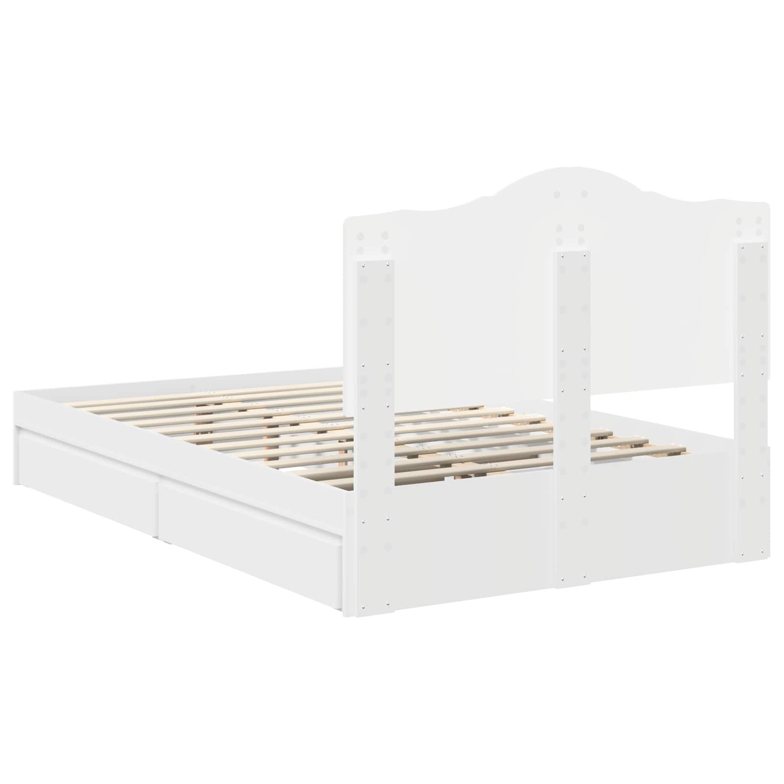 Letto con Contenitore Bianco 135 x 190 cm Legno multistrato 3413513