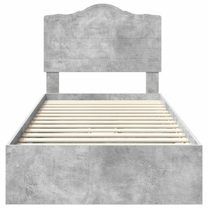 Letto con Contenitore con testiera-Struttura Letto con contenitore Grigio cemento 100 x 200 cm 695853