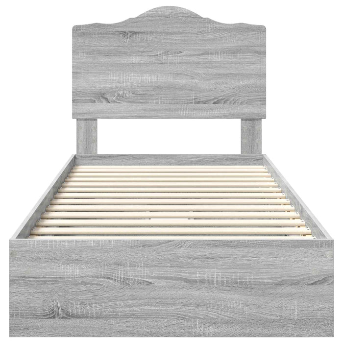 Letto con Contenitore con testiera-Struttura Letto con contenitore Grigio Sonoma 100 x 200 cm 476720