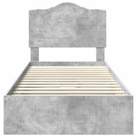 Letto con Contenitore con testiera-Struttura Letto con contenitore Grigio cemento 90 x 200 cm 102060