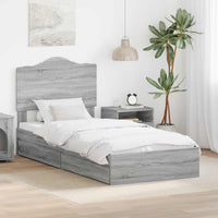 Letto con Contenitore con testiera-Struttura Letto con contenitore Grigio Sonoma 75 x 190 cm 877367