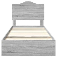 Letto con Contenitore con testiera-Struttura Letto con contenitore Grigio Sonoma 75 x 190 cm 877367