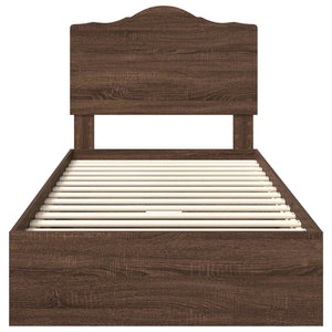 Letto con Contenitore con testiera-Struttura Letto con contenitore Rovere Marrone 75 x 190 cm 252129