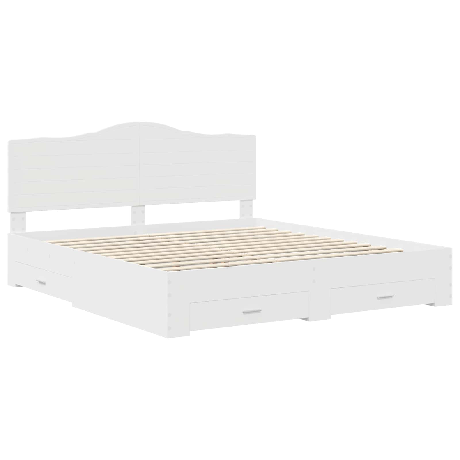 Struttura del letto Bianco 200 x 200 cm Legno multistrato 3413562
