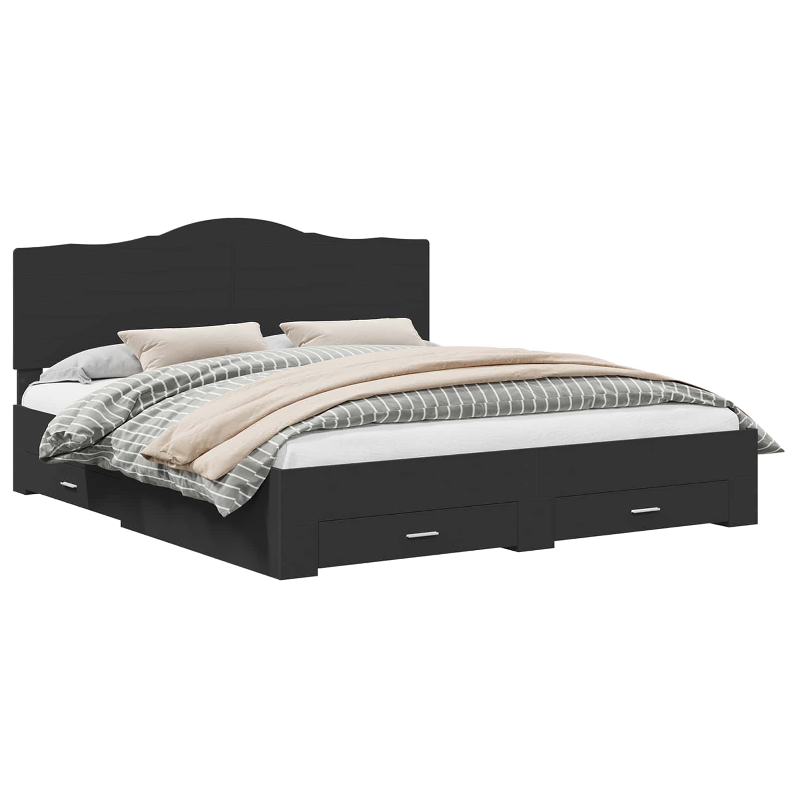 Struttura del letto Nero 180 x 200 cm Legno multistrato 3413570