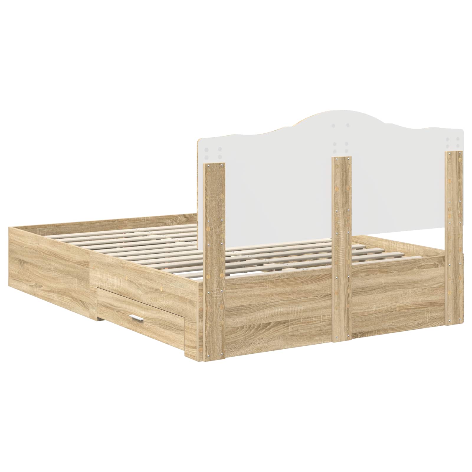 Struttura del letto con testiera Rovere Sonoma 140 x 190 cm 3413605