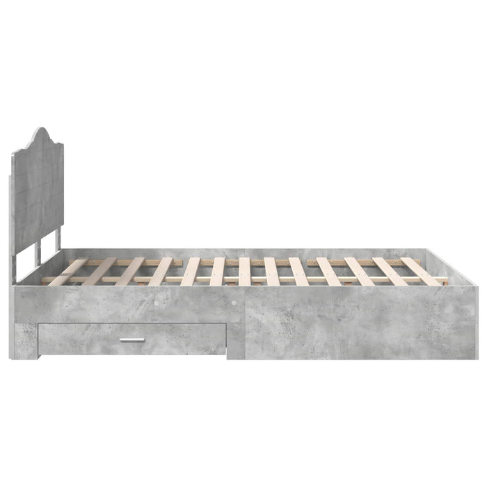 Struttura del letto con testiera-Giroletto con Testiera Grigio cemento 140 x 190 cm 539909