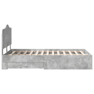 Struttura del letto con testiera-Giroletto con Testiera Grigio cemento 135 x 190 cm 511652