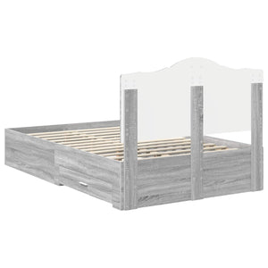 Struttura del letto con testiera Grigio Sonoma 135 x 190 cm 3413617
