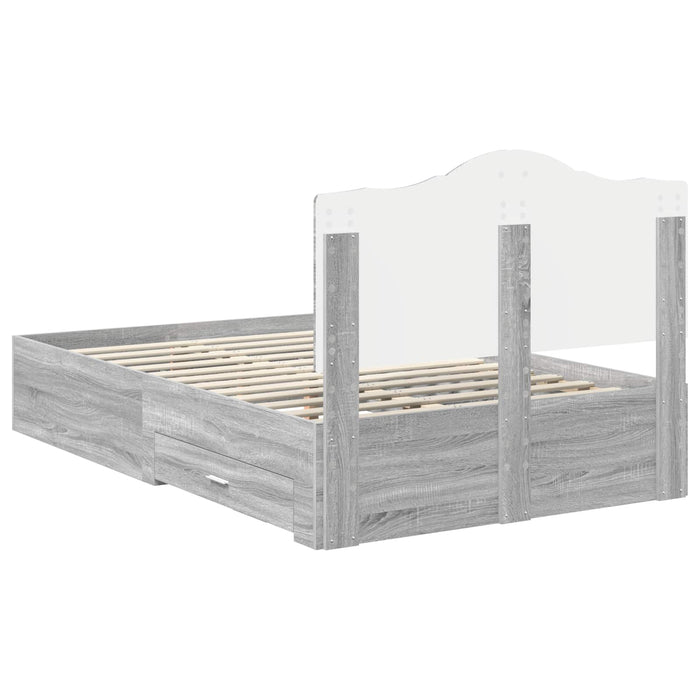 Struttura del letto con testiera Grigio Sonoma 135 x 190 cm 3413617