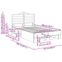 Struttura del letto Rovere fumé 120 x 200 cm Legno multistrato 3413625