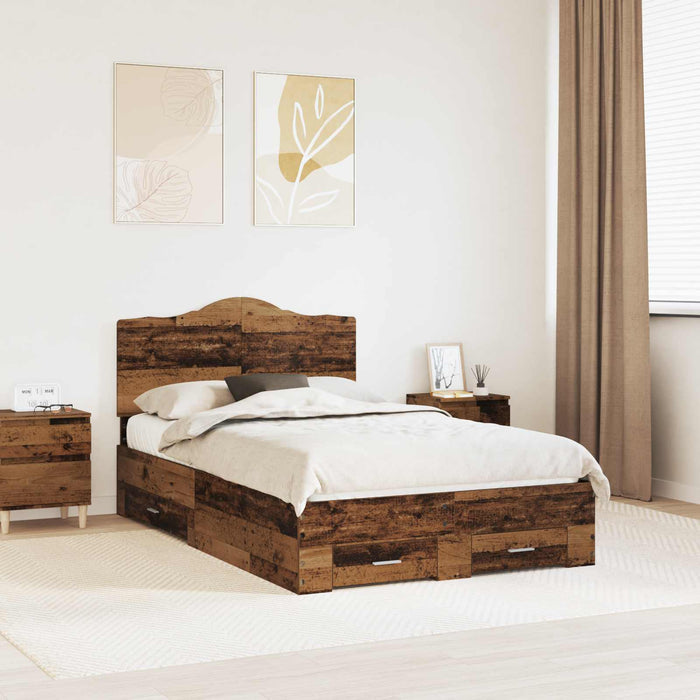 Struttura del letto con testiera-Giroletto con Testiera Legno vecchio 120 x 200 cm 747383