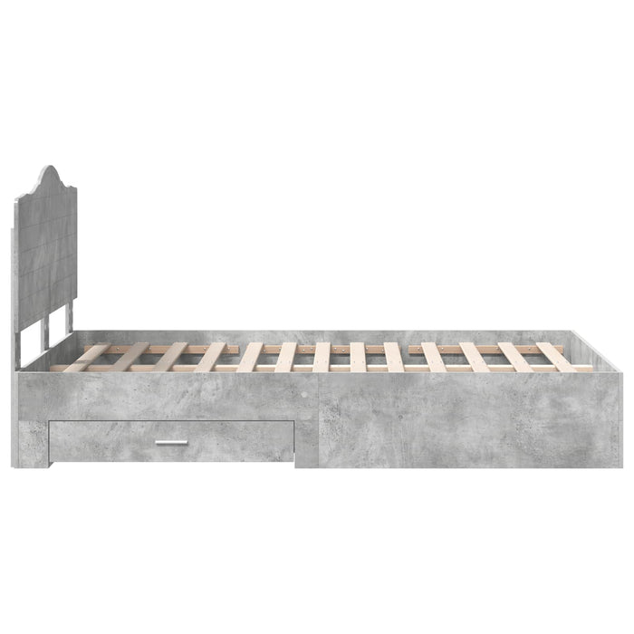 Struttura del letto con testiera Grigio cemento 120 x 190 cm 3413633