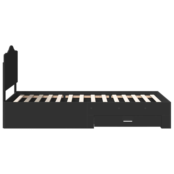 Struttura del letto Nero 100 x 200 cm Legno multistrato 3413640