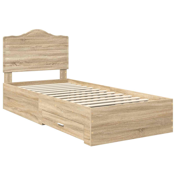 Struttura del letto Rovere Sonoma 90 x 200 cm Legno multistrato 3413650