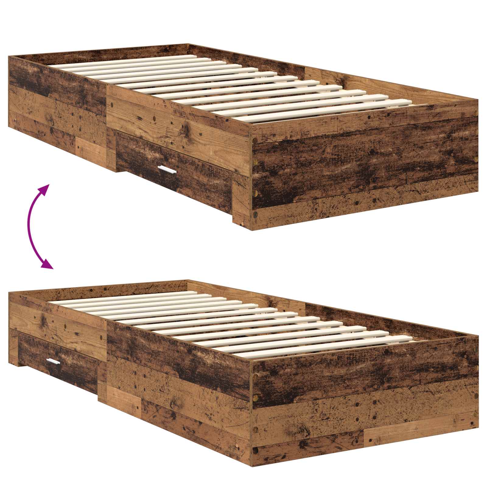 Struttura del letto Legno vecchio 90 x 190 cm Legno multistrato 3413664