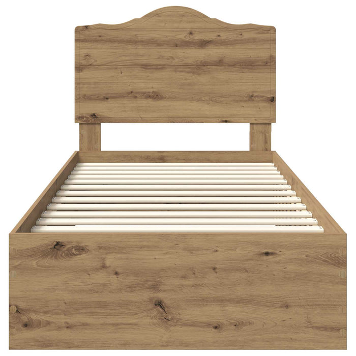 Struttura del letto con testiera Rovere artigianale 90 x 190 cm 3413665