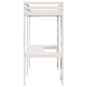 Struttura per letto soppalco Bianco 90 x 200 cm Pino massello 3414551