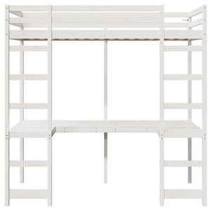 Struttura per letto soppalco Bianco 80 x 200 cm Pino massello 3414553