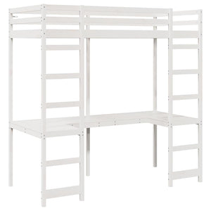 Struttura per letto soppalco Bianco 75 x 190 cm Pino massello 3414557