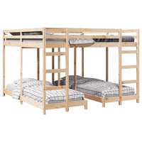 Struttura letto a castello triplo Naturale 80 / 200 x 200 cm 3414558