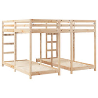 Struttura letto a castello triplo Naturale 80 / 200 x 200 cm 3414558