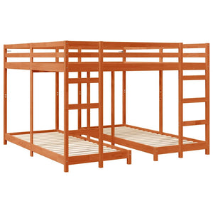 Struttura letto a castello triplo Marrone cerato 200 x 200 cm 3414560