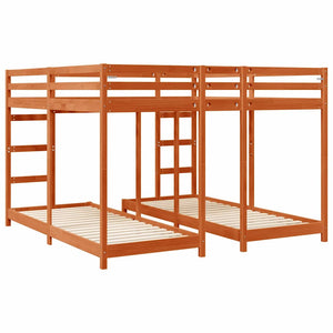 Struttura letto a castello triplo Marrone cerato 200 x 200 cm 3414560