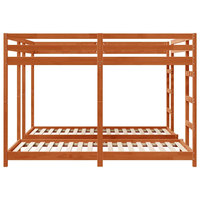 Struttura letto a castello triplo Marrone cerato 200 x 200 cm 3414560