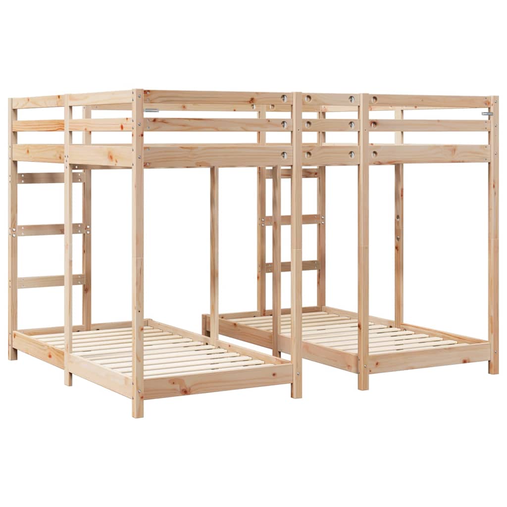 Struttura letto a castello triplo Marrone 160 x 200 cm 3414561