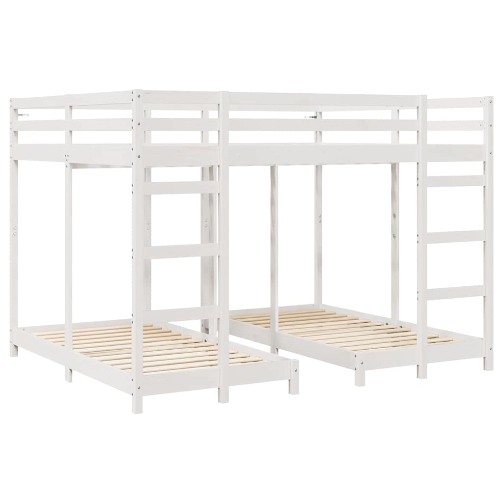 Struttura letto a castello triplo Bianco 160 x 200 cm 3414562