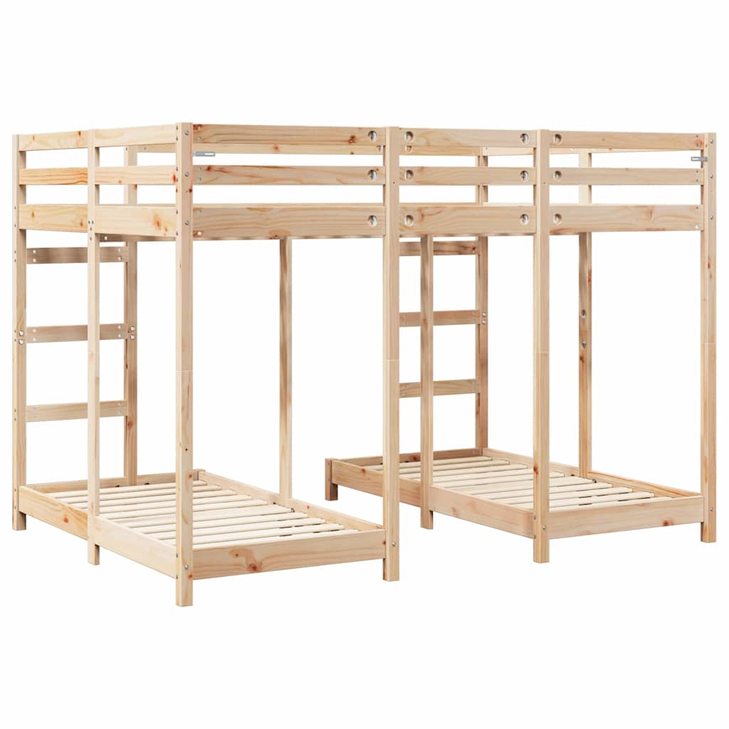 Struttura letto a castello triplo Marrone 140 x 200 cm 3414564