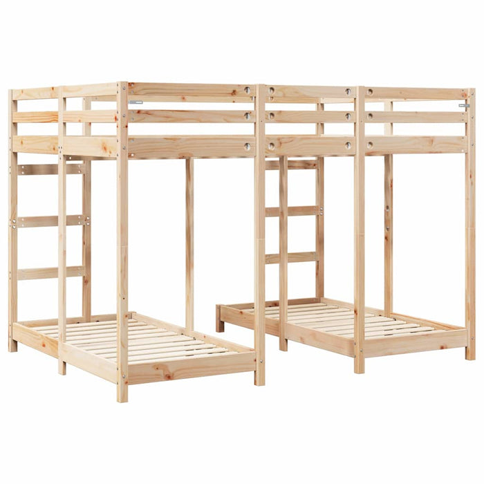 Struttura letto a castello triplo Marrone 140 x 200 cm 3414564