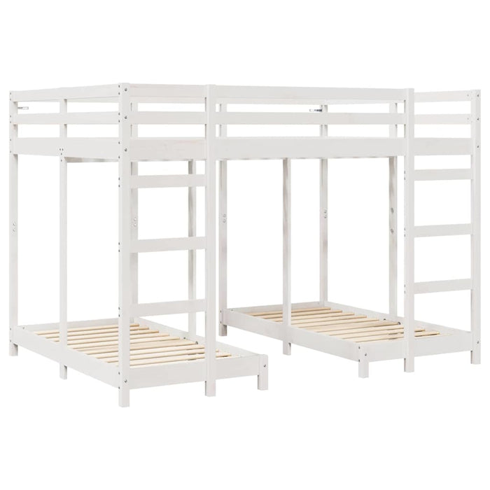 Struttura letto a castello triplo Bianco 140 x 200 cm 3414565