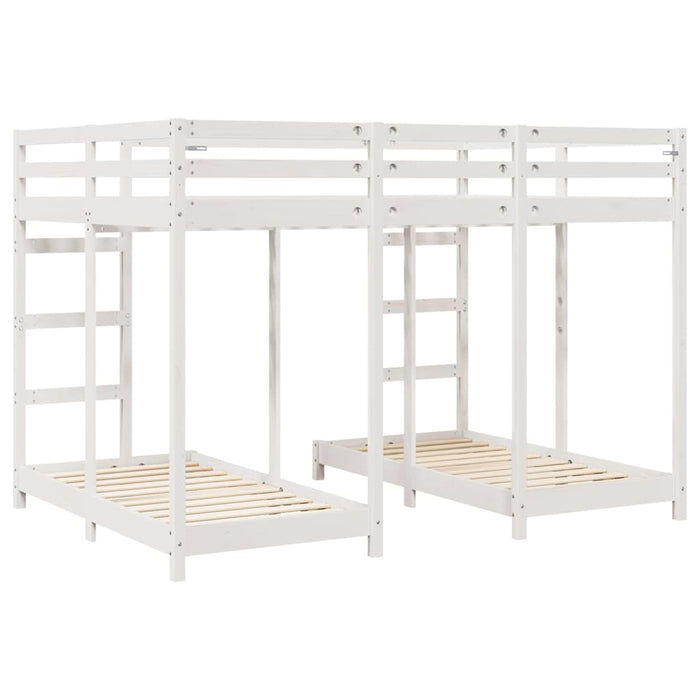 Struttura letto a castello triplo Bianco 140 x 200 cm 3414565