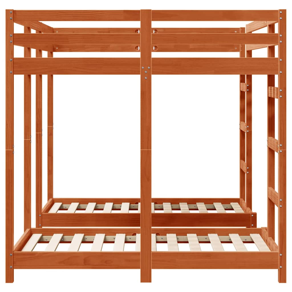 Struttura letto a castello triplo Cera marrone 140 x 200 cm 3414566