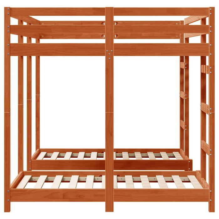 Struttura letto a castello triplo Cera marrone 140 x 200 cm 3414566