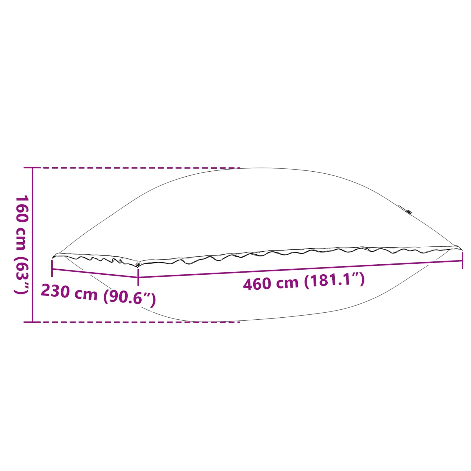 Cuscino da piscina Blu 400 x 200 x 140 cm PVC 42024535