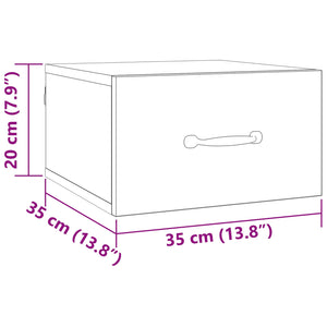Armadio da Notte con cassetto Legno vecchio 35 x 35 x 20 cm 893632