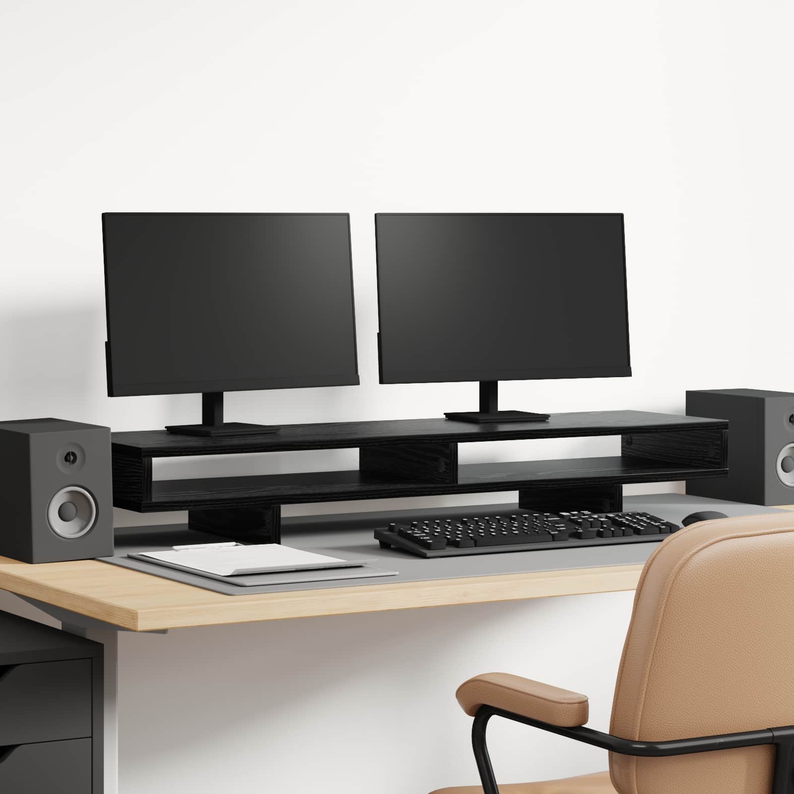 Supporto per Monitor Nero 100 x 27 x 13 cm Legno multistrato 8000993