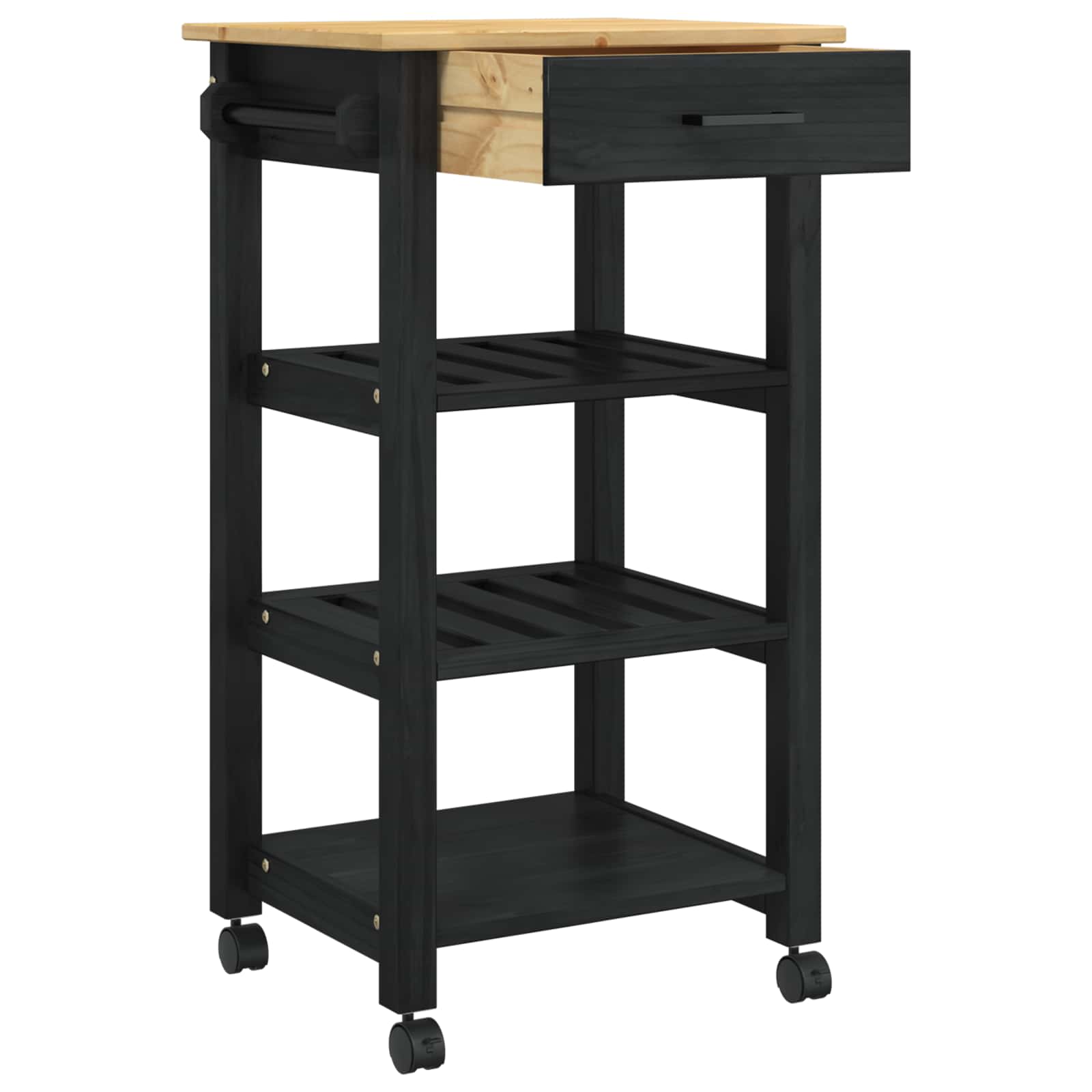 Carrello da Cucina Tinta unita Nero 88,5 x 40 x 48 cm 42027031