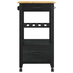 Carrello da Cucina-Scaffale per Cucina Tinta unita Nero 709236