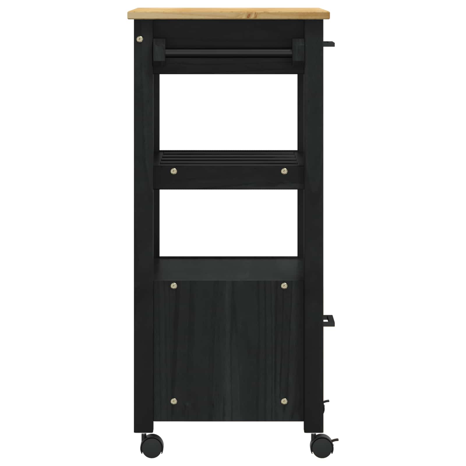 Carrello da Cucina-Scaffale per Cucina Tinta unita Nero 709236