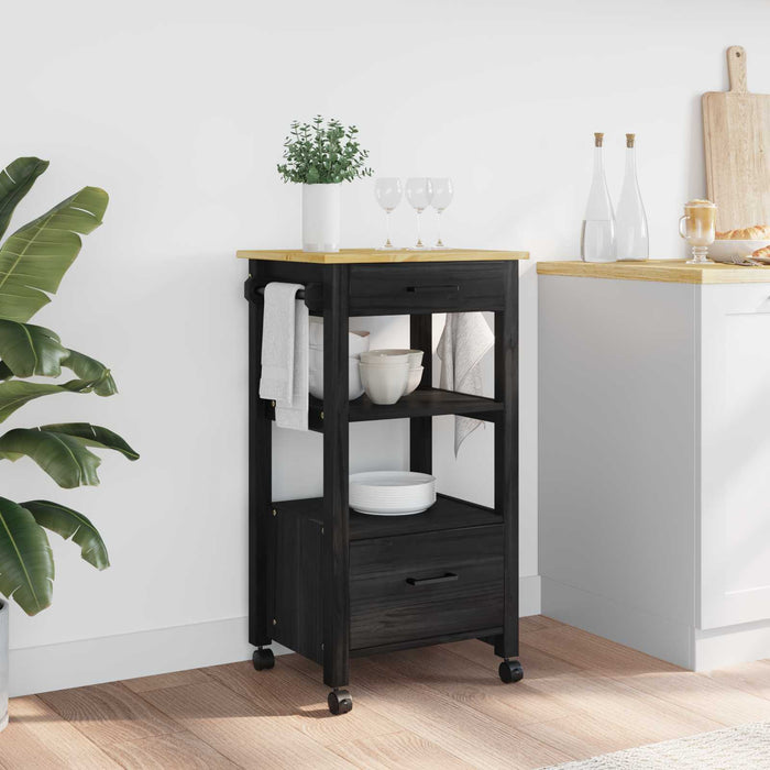 Carrello da Cucina Tinta unita Nero 42027033