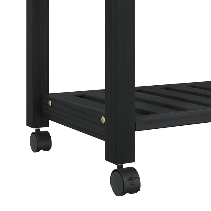 Carrello da Cucina-Scaffale per Cucina Tinta unita Nero 88.5 x 40 x 84 cm 825827