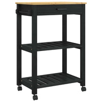 Carrello da Cucina-Scaffale per Cucina Tinta unita Nero 88.5 x 40 x 84 cm 825827